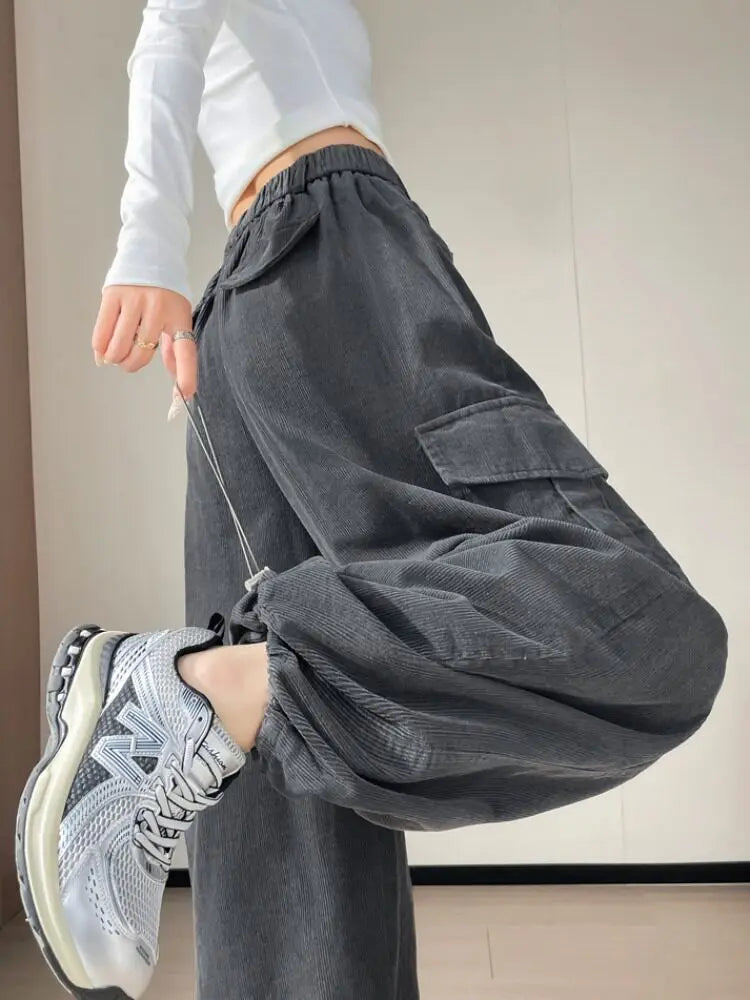 PENDRA Corduroy Cargo Wide Pants