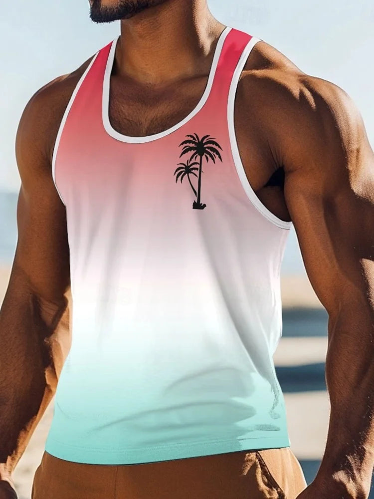PENDRA Printed Sleeveless Palm T-Shirt