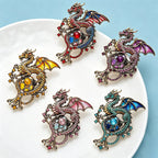 PENDRA Dragon US-Flag Animal Brooch
