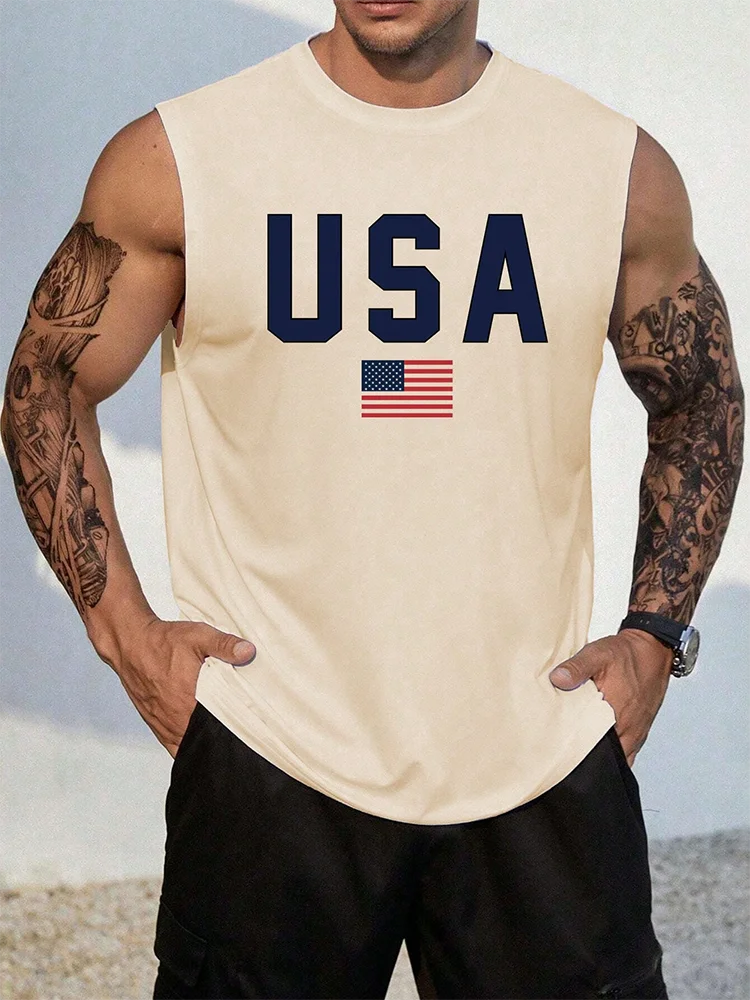 Summer Daily Exercise Men's Tank Top Outdoor Sports Running Fitness Men's Sleeveless T-shirt Urban Street Men's Tank Top 3D Prin