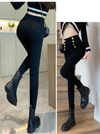 Fashion Women's Trousers 2023 Autumn New High-elastic Double-breasted Tight-fitting High-waisted Slimming Pants Women's Pants