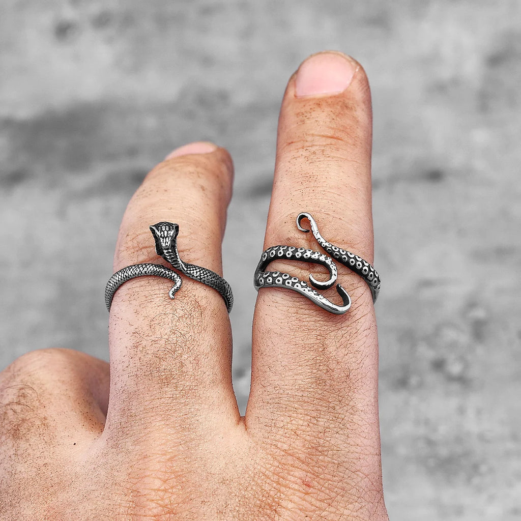 PENDRA Octopus Tentacles Couple Steel Ring