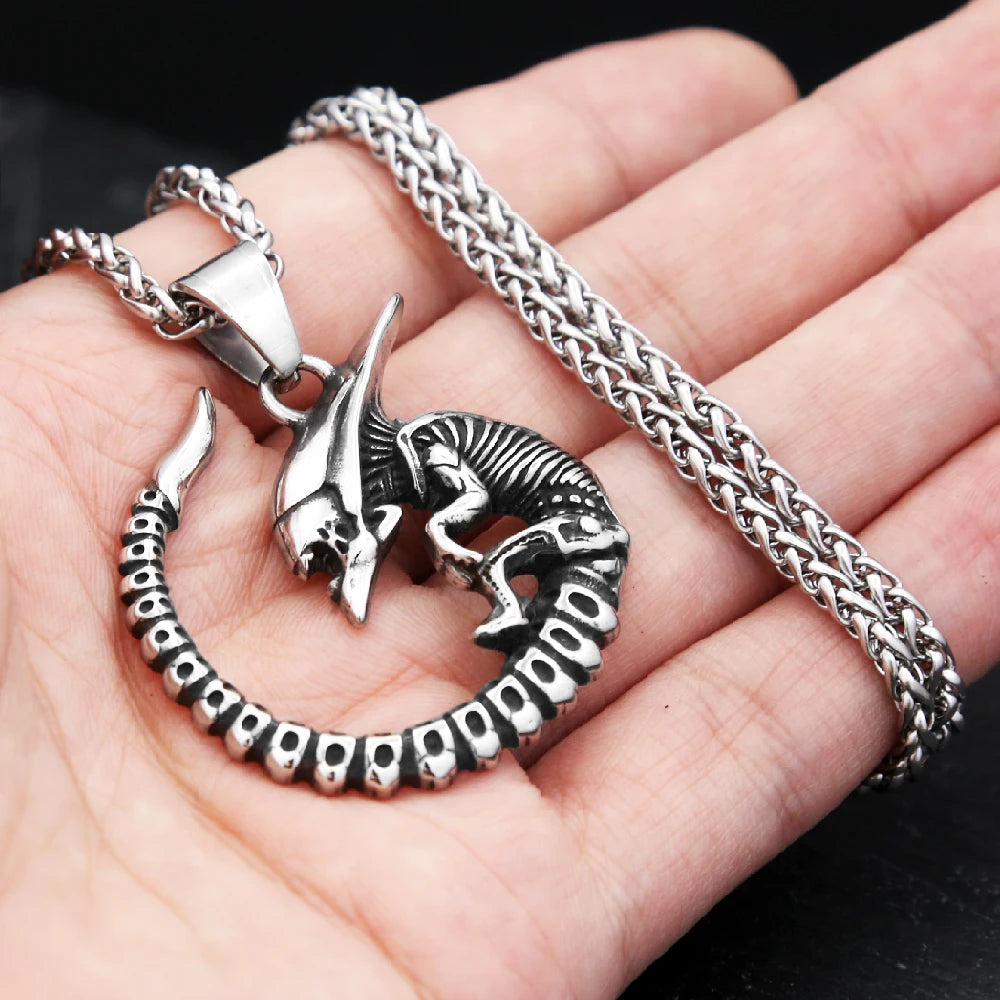 PENDRA Alienforge 316L Stainless Steel Alien Necklace