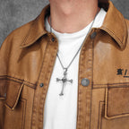 PENDRA Skull Bone Cross Steel Necklace