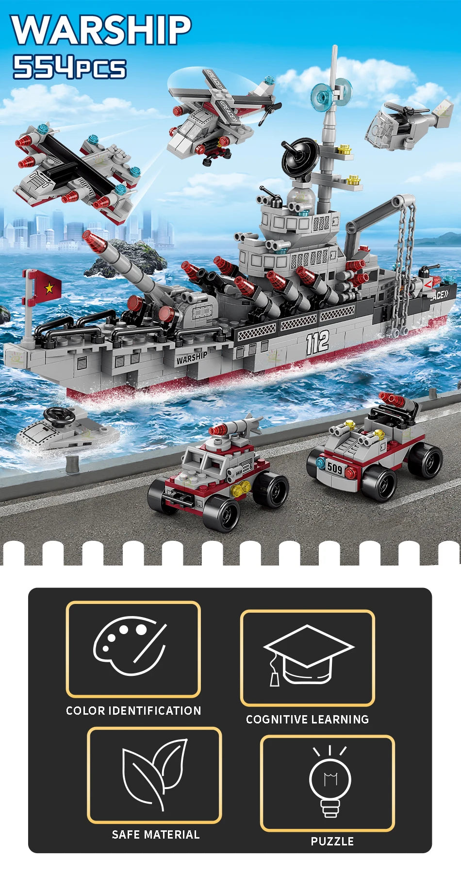 PENDRA Military Ship 8in1 Building Set