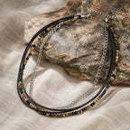 Rock Punk Layering Necklace for Men,Casual Vintage Beads Leather Collars,Birthday Party Jewelry Gift