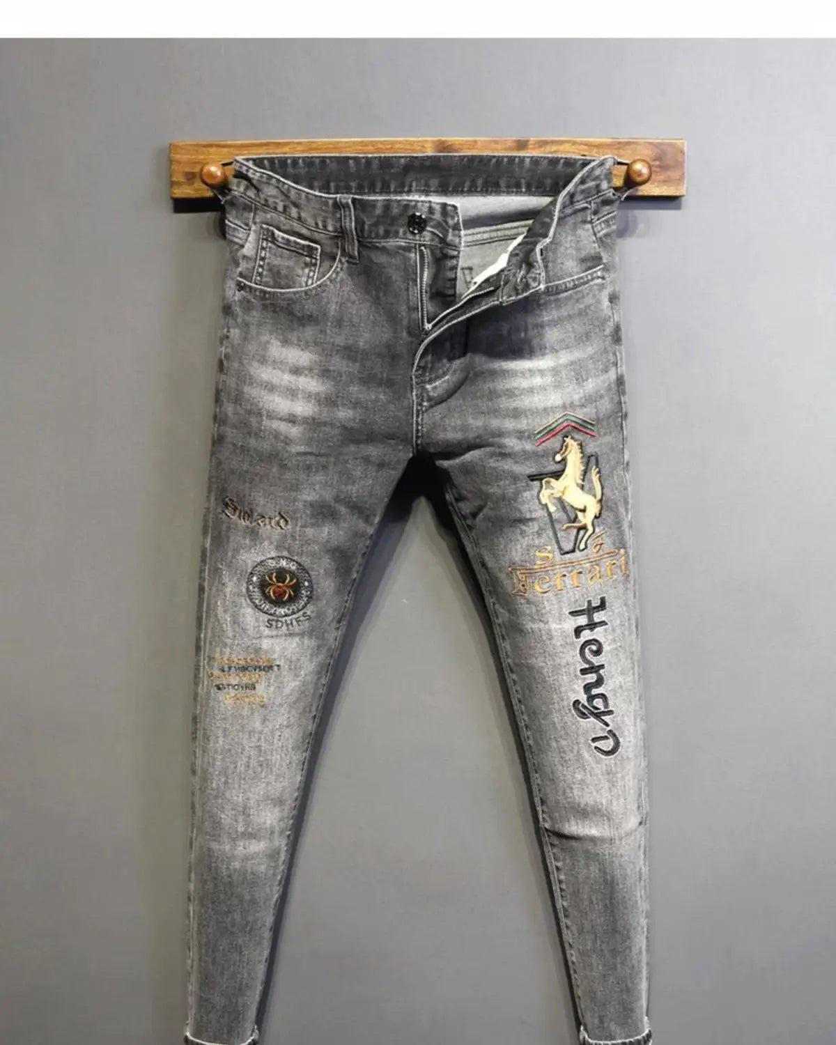 PENDRA Denim Embroidered Smoke Pants
