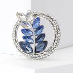PENDRA Harvest Crystal Wheat Round Brooch