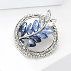 PENDRA Harvest Crystal Wheat Round Brooch