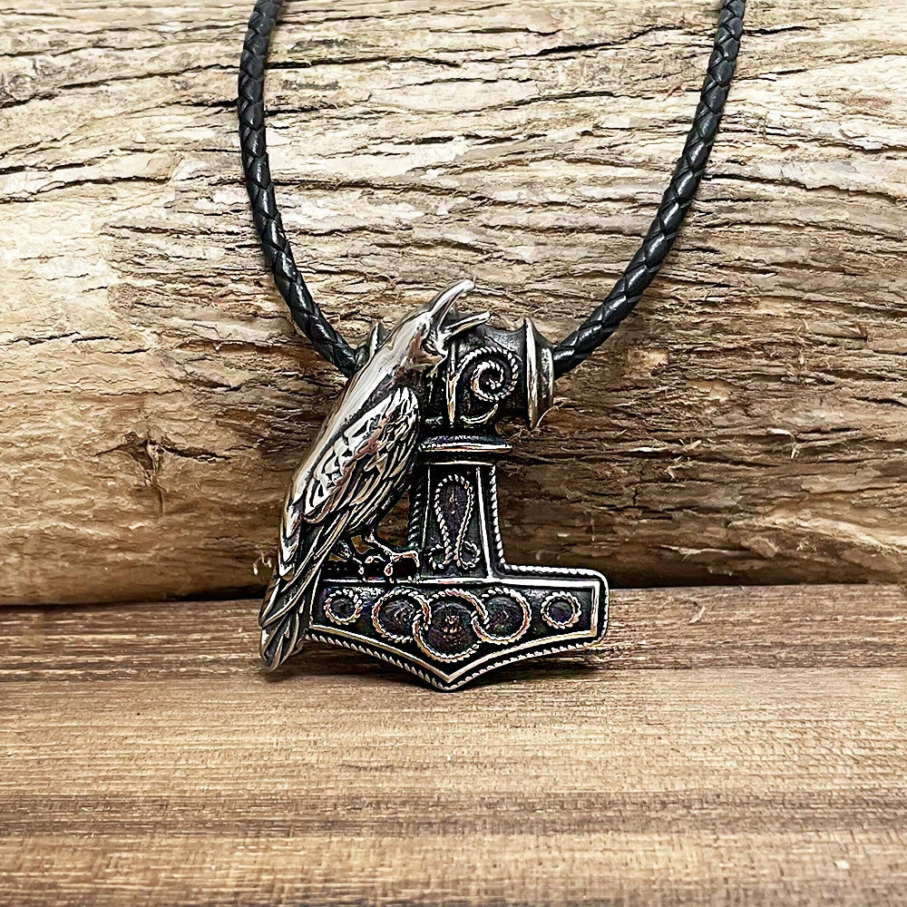PENDRA Rune Norse Leather Necklace