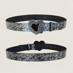 PENDRA Aureessa Leather Red Heart Buckle Heart Belt