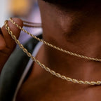 2pcs Men's Chain Necklace,Stainless Steel Black Gold Silver Color Twisted Rope Chain Collars,Trendy Punk Basic Chains Gift