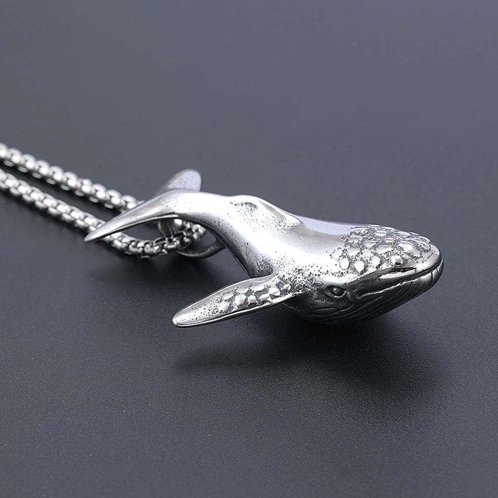 PENDRA Whaletail Stainless Steel Whale Pendant