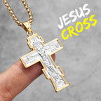 PENDRA Jesus Skull Cross Steel Necklace