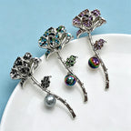 PENDRA Rosalia Rose Flower Brooch