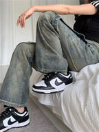 PENDRA Wide Leg Waist Washed Pants