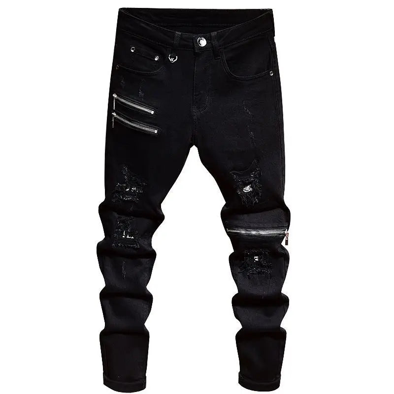PENDRA Korean Black Elastic Jeans
