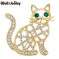 PENDRA Hollow Cat Rhinestone Brooch