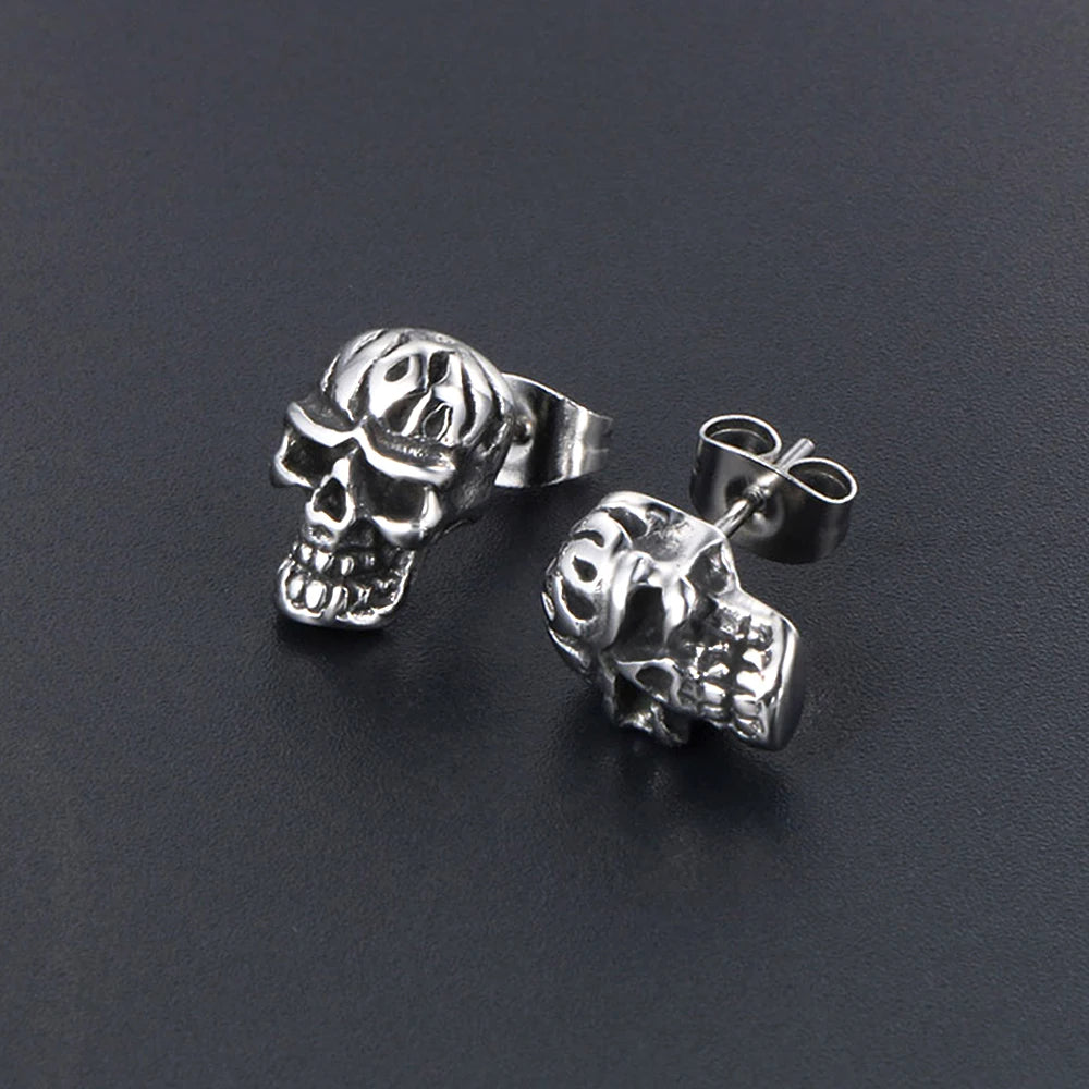 PENDRA Skullpunk Gothic Skull Earrings