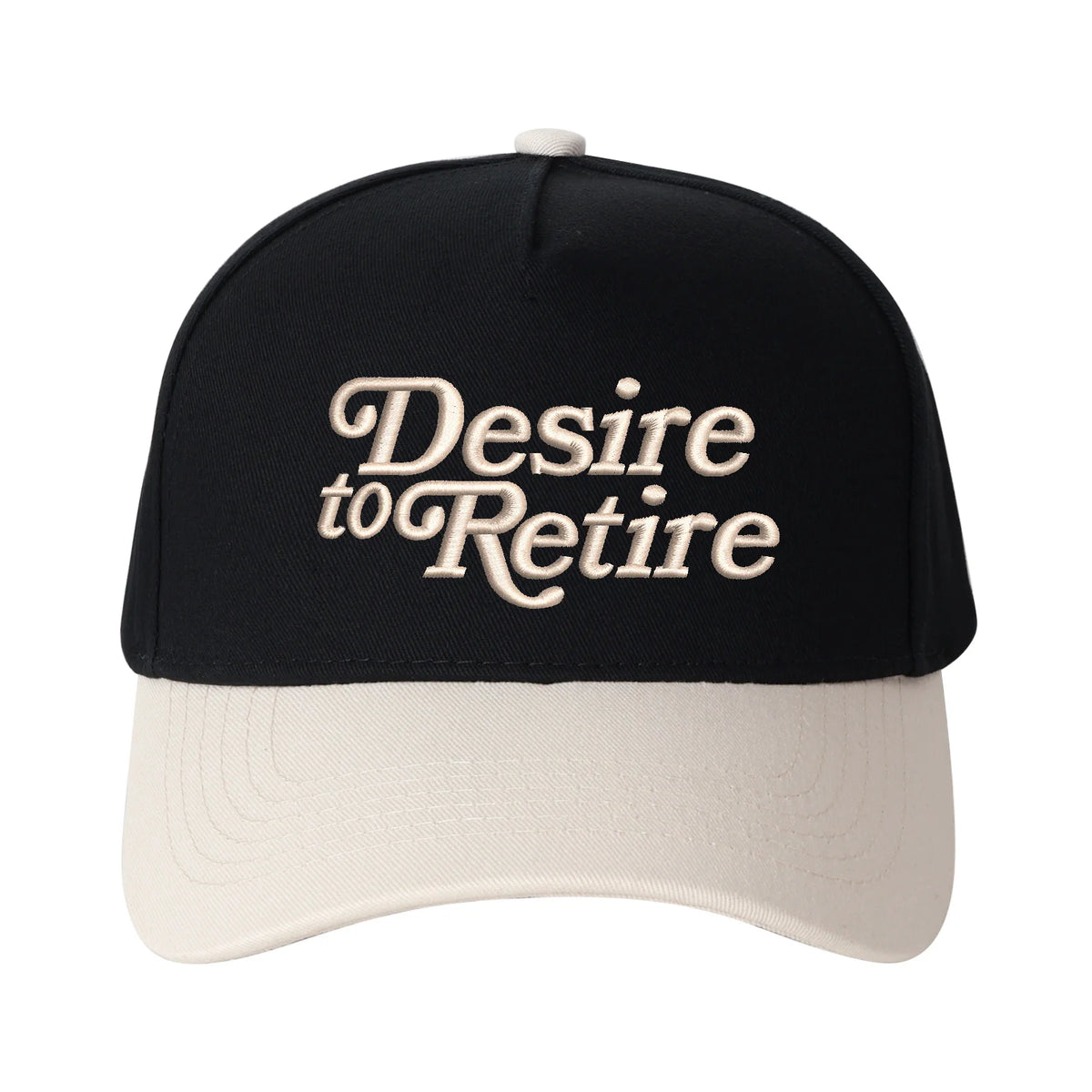 Desire to Retire Embroidered Trucker Hat - Adjustable Snapback Cap with Embroidered Letter Patch, Breathable Unisex Cap Suitable