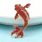 PENDRA Big Red Fish Brooch