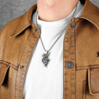 PENDRA Dragon Skull Steel Necklace
