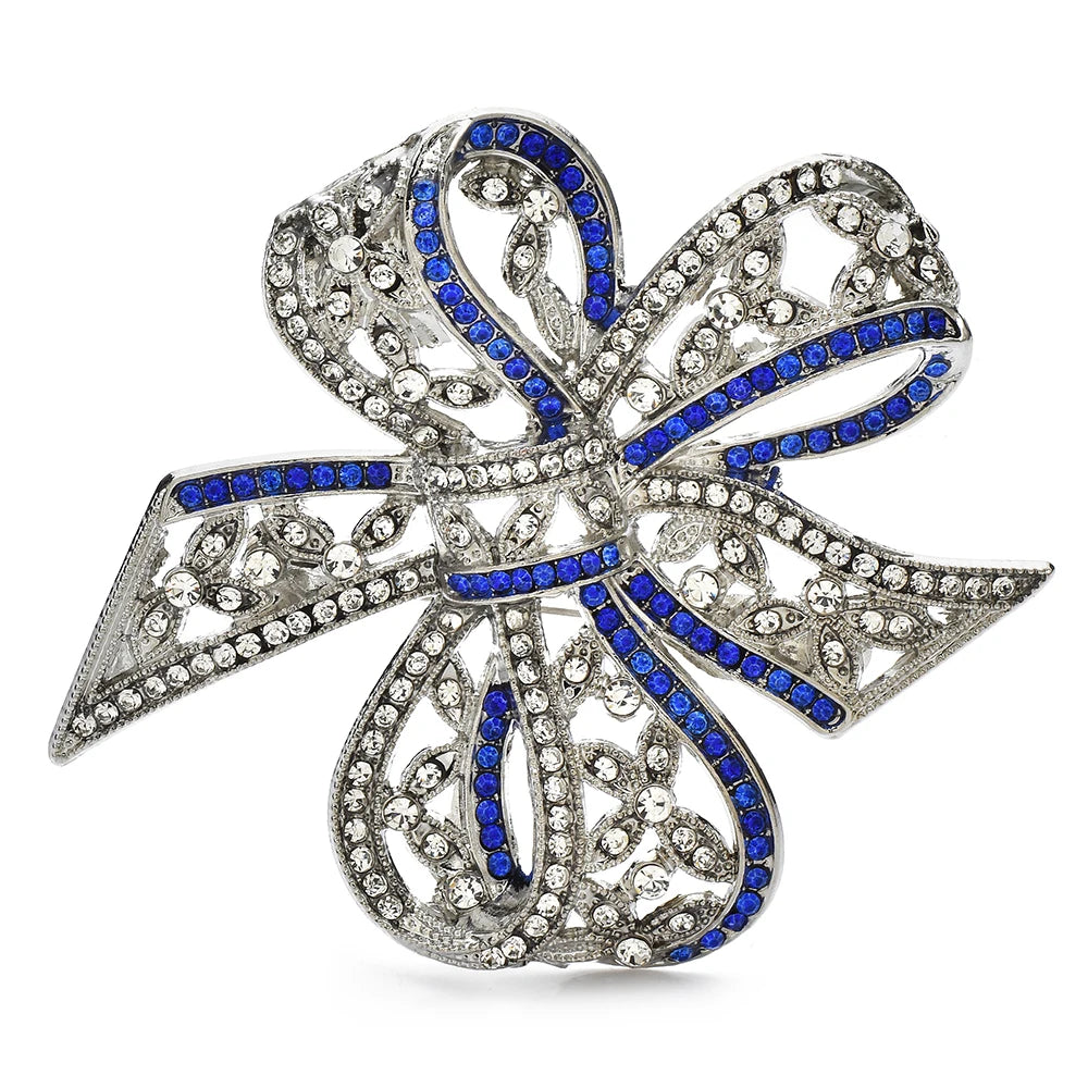PENDRA Bellavie 4-Color Luxury Rhinestone Bowknot Brooch