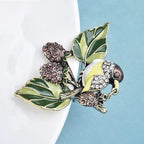 PENDRA Fruitbird Cute Fruit and Bird Brooch