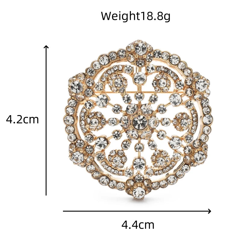 PENDRA Snowelle Sparkling Rhinestone Snowflake Brooch