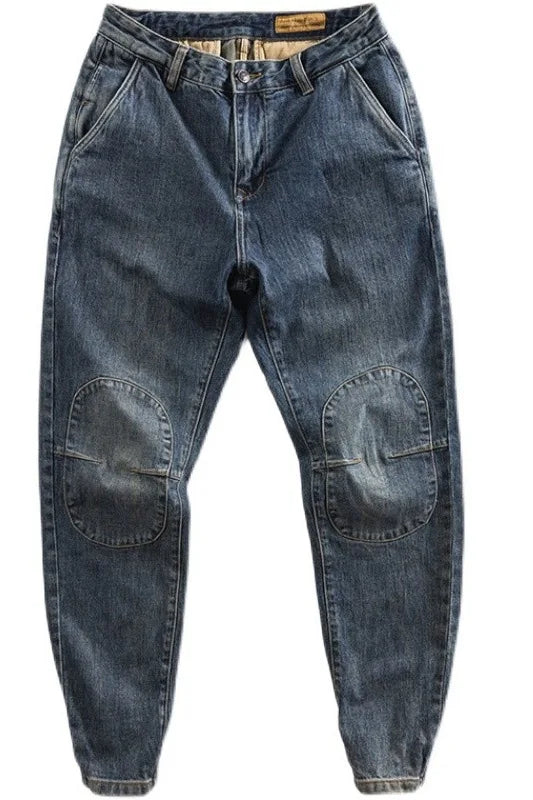 Wholesale 2022 New Hong Kong Style Spliced Ork Clothes Harem Pants Brand Solid Versatile Loose Legged Men Cowboy Baggy Jeans