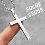 PENDRA Refract Light Cross Steel Necklace