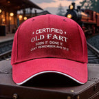 1pc Adjustable Baseball Cap Dad Hat with " Old Fart" Print - Lightweight, Comfortable Polyester cap for Men and Women, Perfect f