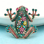 PENDRA Regal Frog Multicolor Rhinestone Brooch