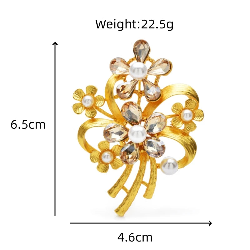 PENDRA Florielle25 Rhinestone Brooch