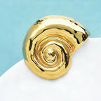 PENDRA Spiral Shell Stainless Steel Brooch