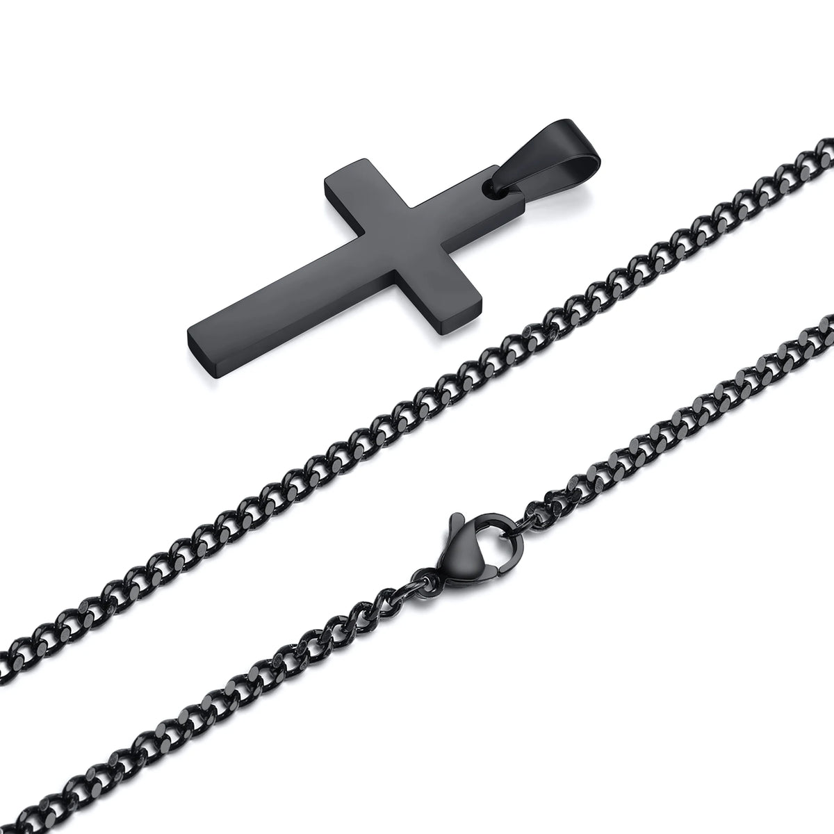 Casual Cross Pendant Necklaces for Men Boys,Waterproof Stainless Steel Pendant Necklaces,Anniversary Birthday Jewelry Gifts