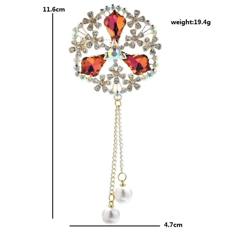 PENDRA Palmera Palace Flower Brooch