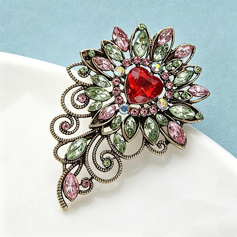 PENDRA Regalia Crystal Flower Brooch