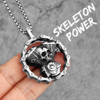 PENDRA Steampunk Locomotive Engine Steel Necklace
