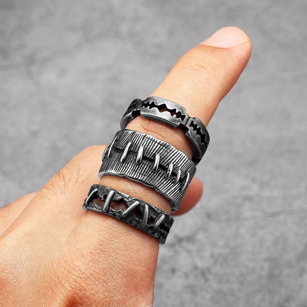 PENDRA Razor Blade Rock Steel Ring