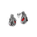 PENDRA Dragonclaw Black Red Stone Dragon Claw Earrings