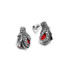PENDRA Dragonclaw Black Red Stone Dragon Claw Earrings
