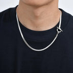 Men's Chain Necklace,Stainless Steel Cuban Chain Figaro Chain Collar,Classic Basic Gold Black Silver Color Chain