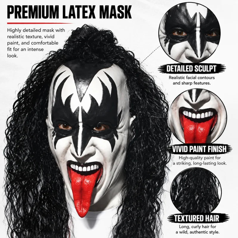 PENDRA Demon Curly Wig Latex Mask