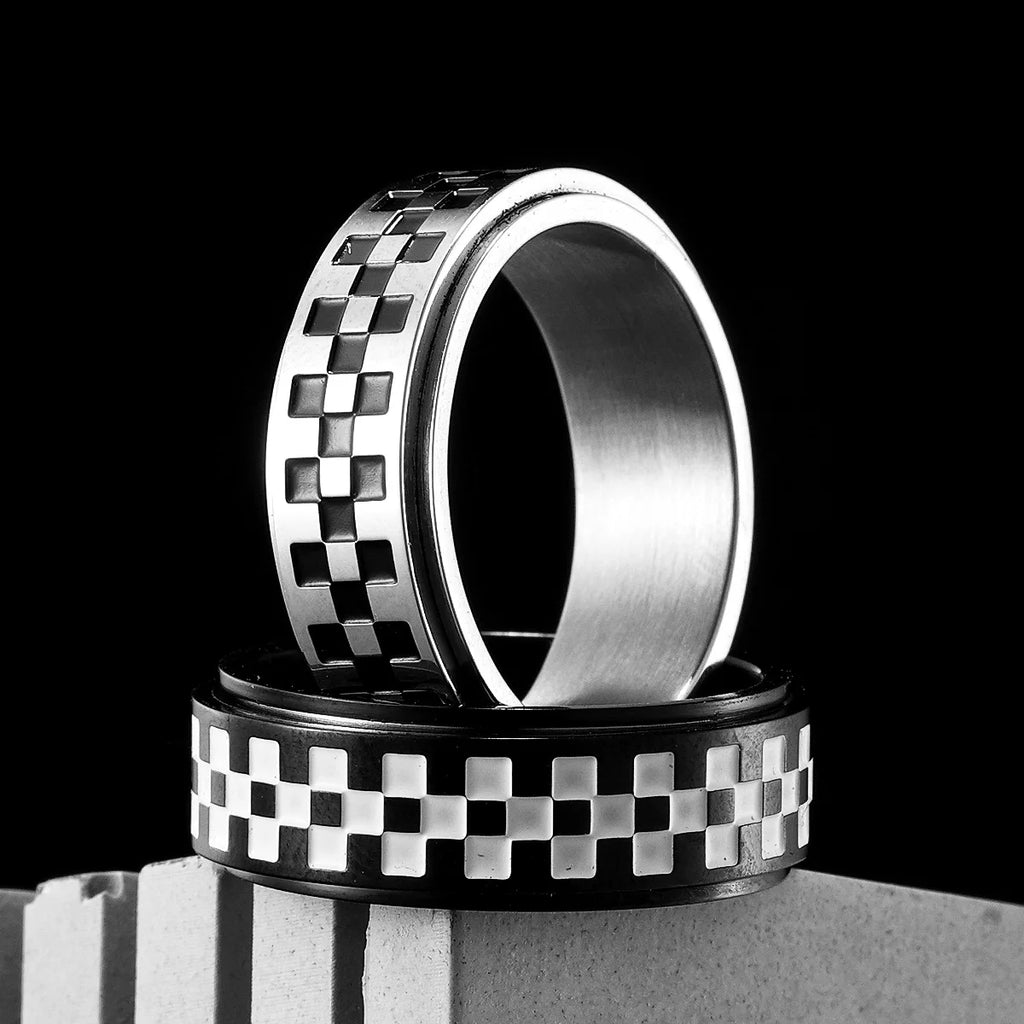 PENDRA Racing Checkerboard Spinner Steel Ring