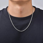 6pcs Stainless Steel Chain Necklace for Men Women,Silver Gold Color Cuban Rope Snake Box Chain Collars,Classic Metal Jewelry Set
