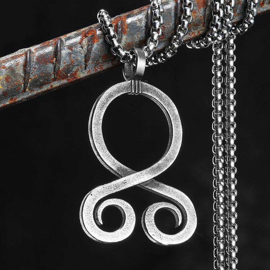 PENDRA Ancient Troll Cross Steel Necklace