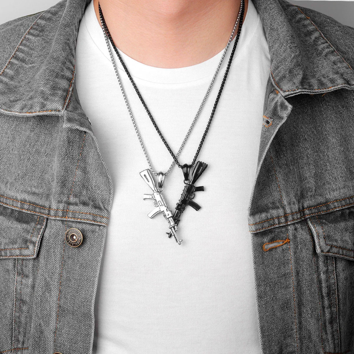 PENDRA Gun Boyfriend Steel Necklace