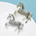 PENDRA Retro Powerful Running Horse Brooch