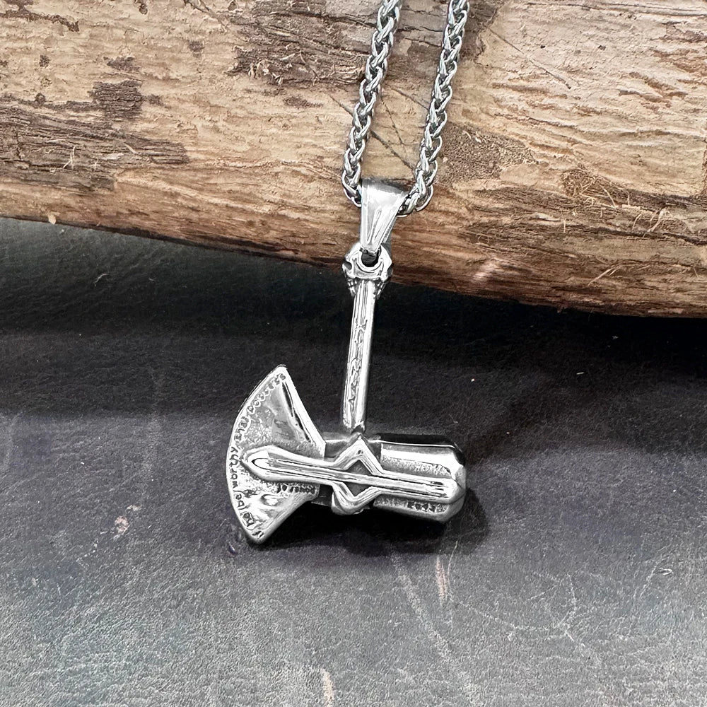 PENDRA Thor Hammer Norse Leather Necklace